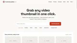 Thumbnail Grabber homepage